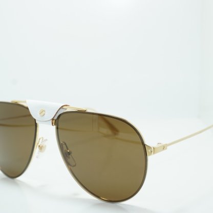 • CARTIER CT0166S 010 Santos Aviator Gold Brown – France Designer Sunglasses
