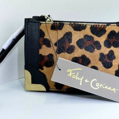FOLEY+CORIINA FG Framed Wristlet Pouch Leopard