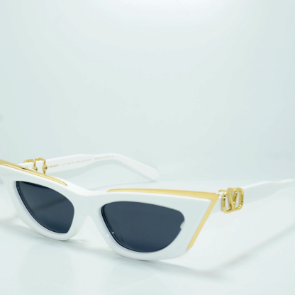 • VALENTINO GOLDCUT I VLS-113D-55 White Gold Gray – Italy Designer Sunglasses